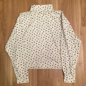 White Floral Turtleneck